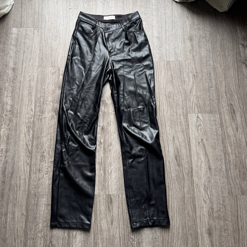 Abercrombie Black Faux Leather Pants